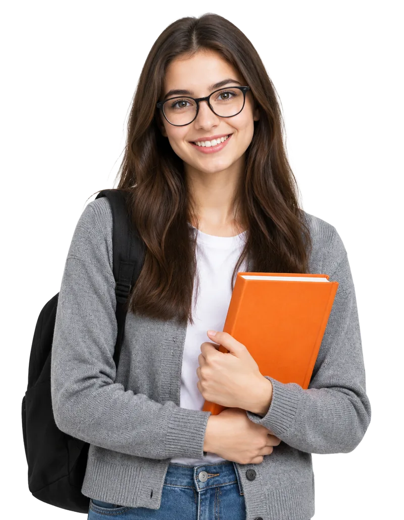 Student holding a book